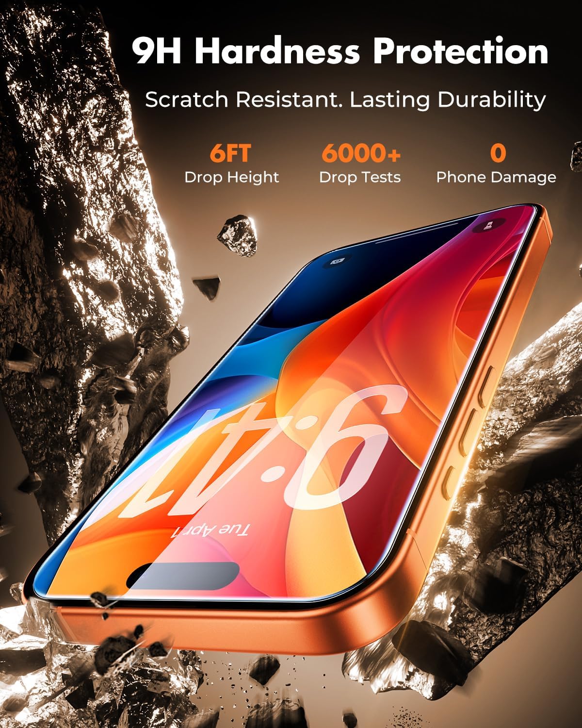 Thumbnail 2 de UNBREAKcable 2-Pack Tempered Glass Screen Protectors for iPhone 17 Pro Max (9H, HD clarity, edge-fit case compatibility)