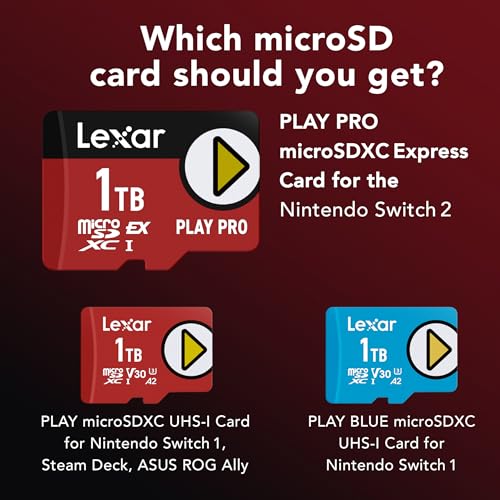 Detalle de Lexar 512GB Play PRO Micro SD Express Card: 900MB/s Read, 4K Ready
