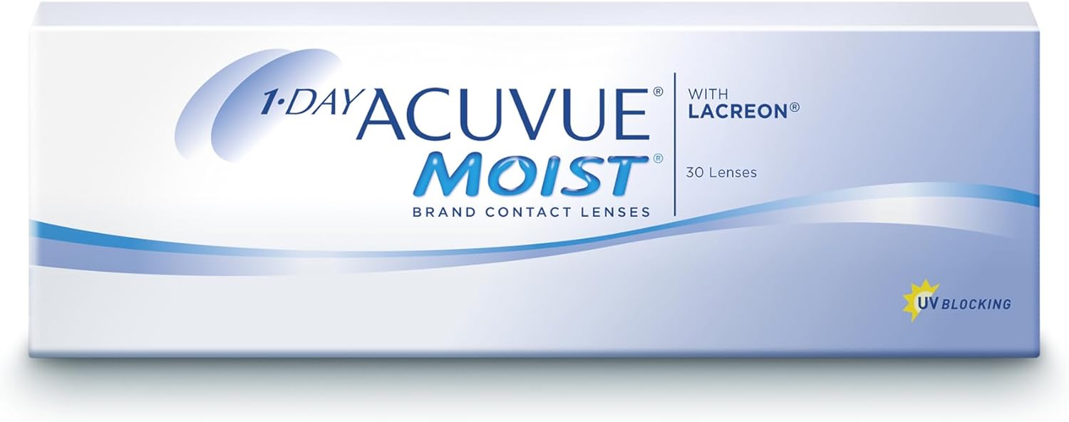 ACUVUE MOIST 1-Day Tageslinsen – für empfindliche Augen, -7,5 dpt, BC 9, 30 Linsen