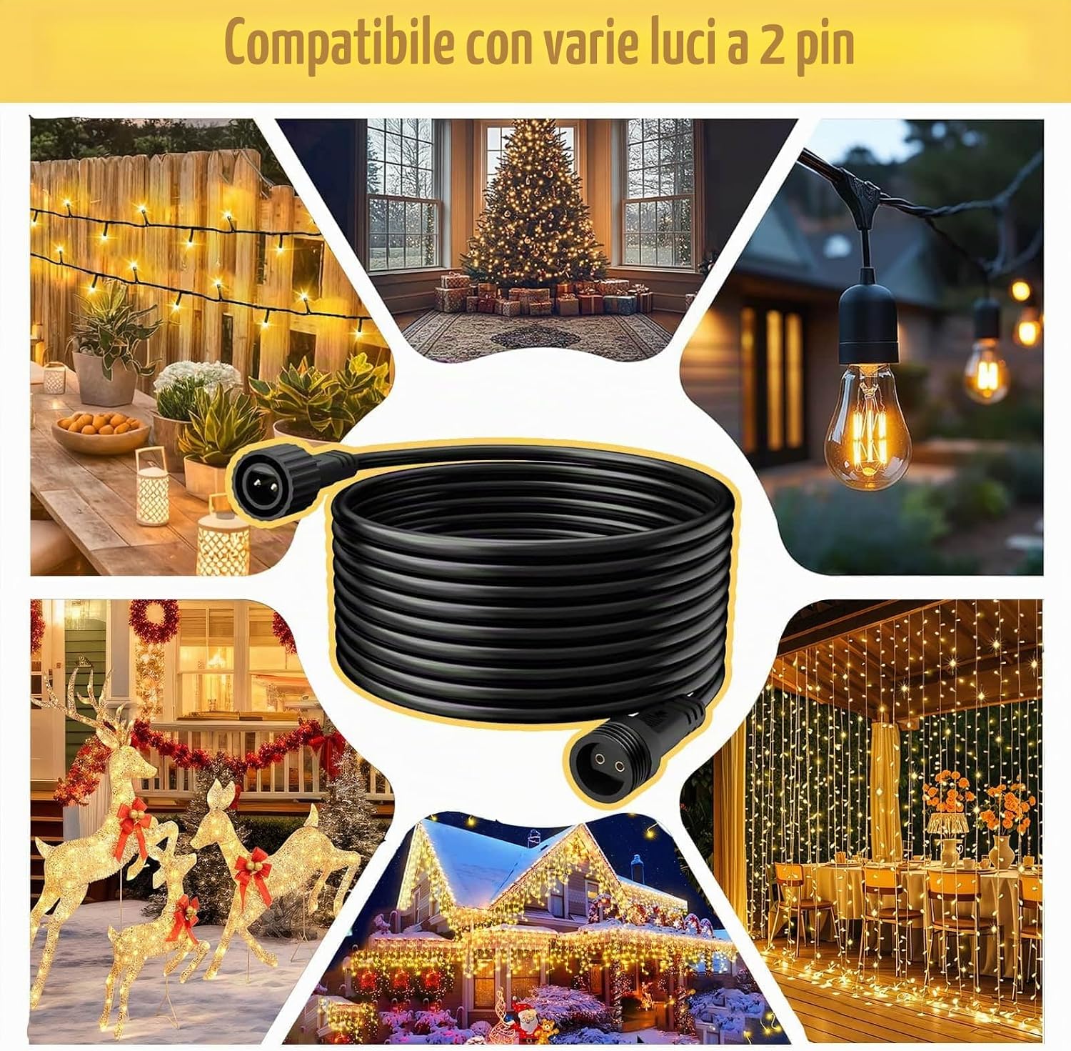 Thumbnail 1 de Joycome Prolunga Cavo 10 m per Luci LED IP65 — affidabile esterno per ghirlande luminose