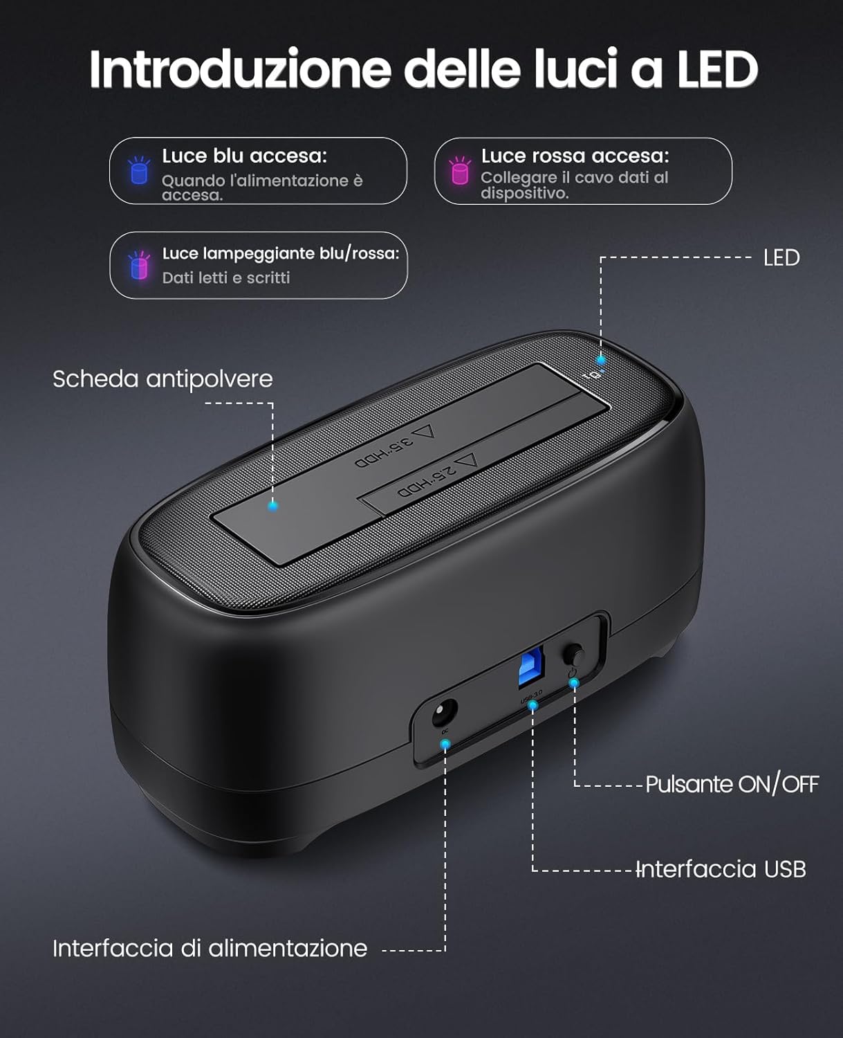 Thumbnail 6 de ORICO DD18U3 docking USB 3.0 per HDD SSD