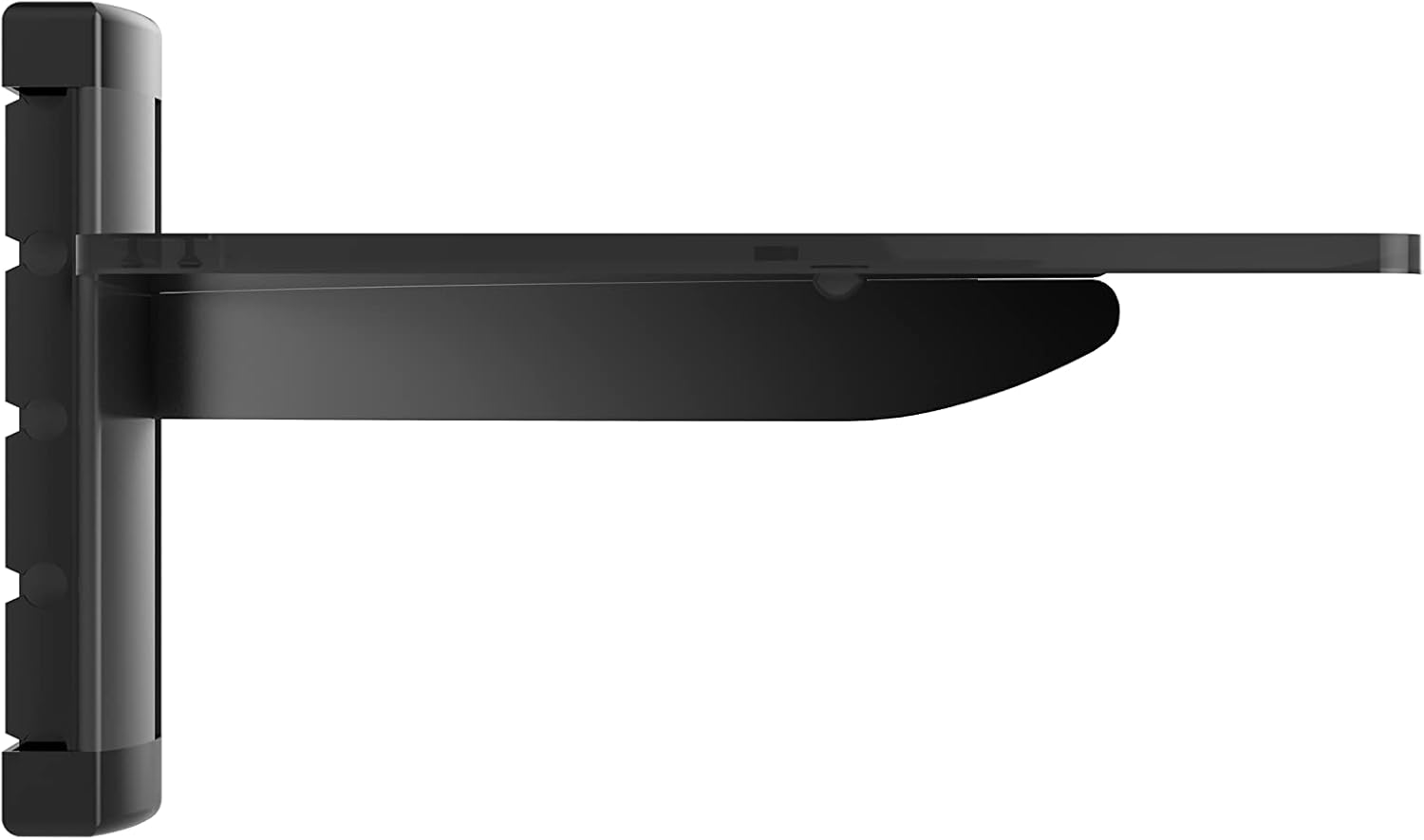 Thumbnail 4 de Tempered Black Glass Floating Shelf Wall Mount — 1 Tier for DVD Players, Sky/Virgin Boxes, Consoles & Speakers