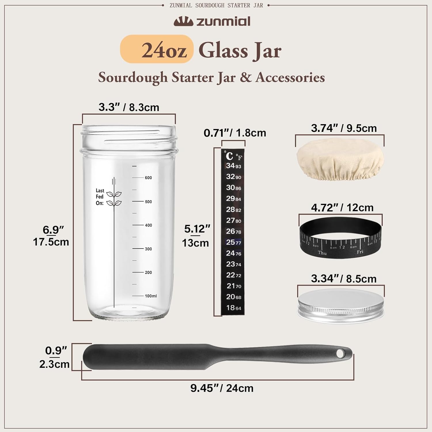 Detalle 2 de zunmial Sourdough Starter Jar 2-Pack