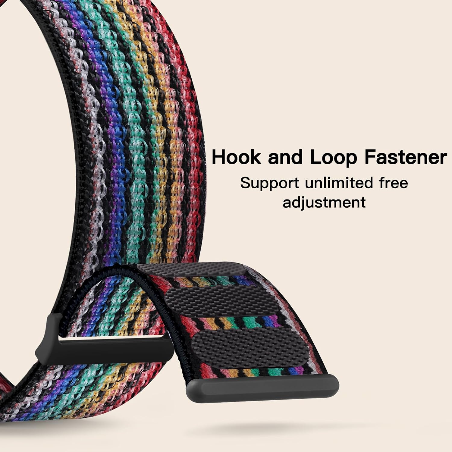 Detalle de Yoohoo Nylon Straps for Apple Watch – 44/45/46/49mm, Compatible with Series 1–11, SE, Ultra