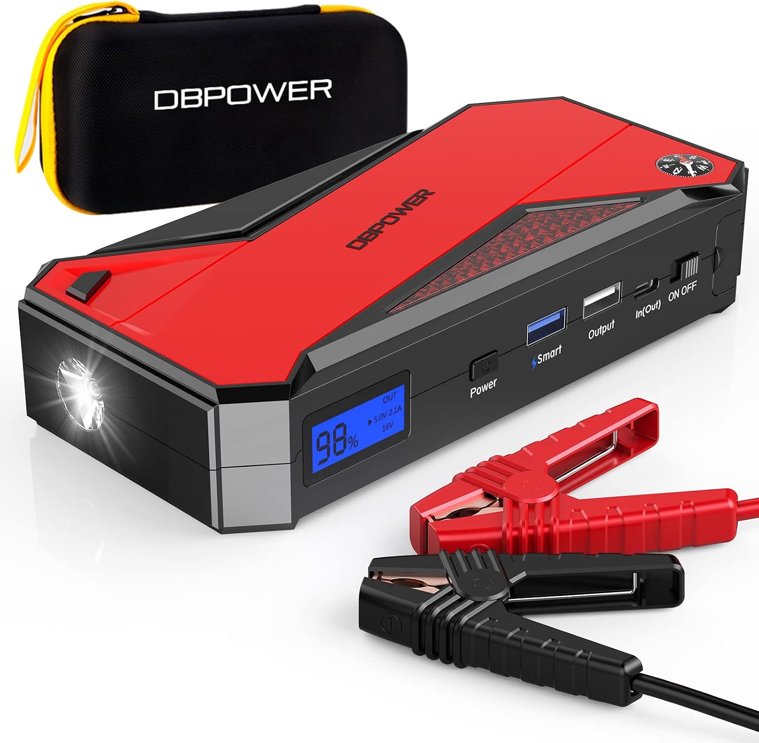 Detalle de DBPOWER Jump Starter 1600A portable car booster pack