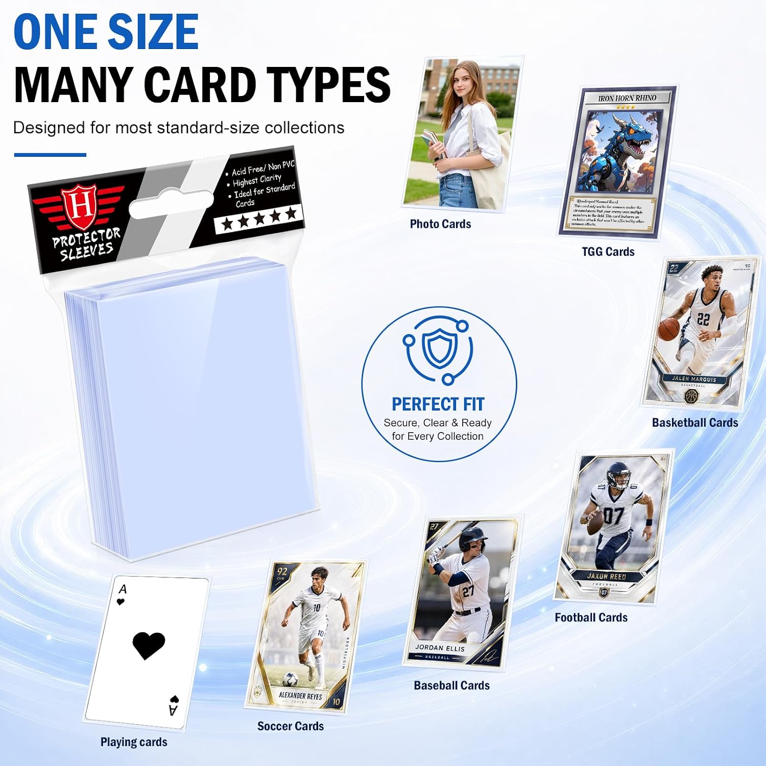 Detalle de 500 Counts Card Sleeves Clear Plastic Protectors