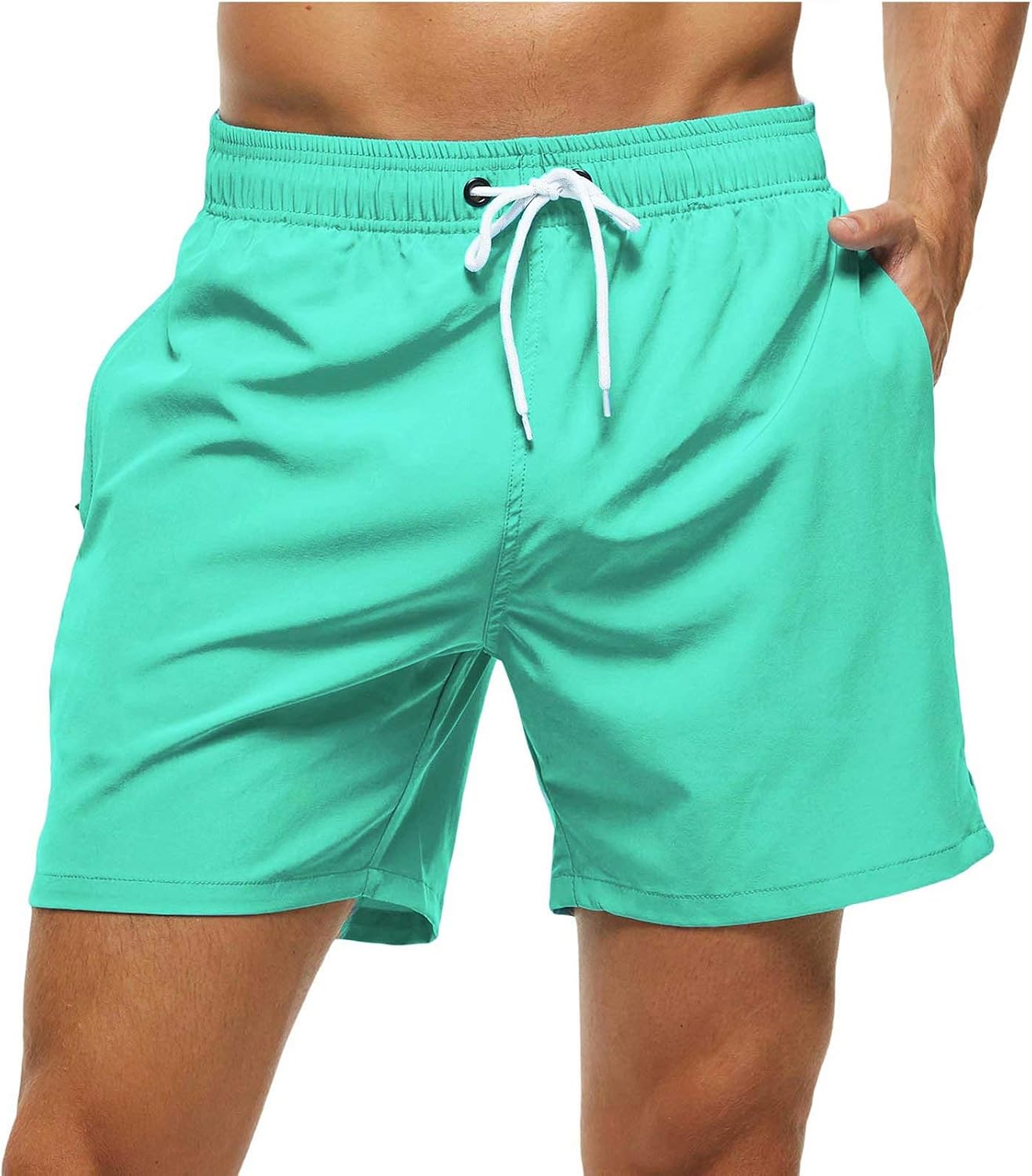 Detalle 2 de Tyhengta Men's Swim Trunks Quick Dry Beach Shorts with Zipper Pockets and Mesh Lining