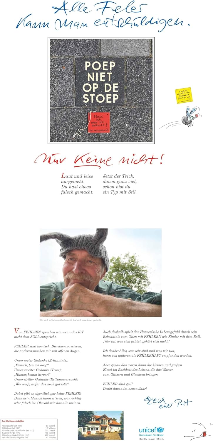 Thumbnail 1 de DUMONT „Der Olle Hansen“ 2026 Broschüren-Wandkalender (30 x 30 cm) mit Gedichten & Illustrationen von Peter-T. Schulz