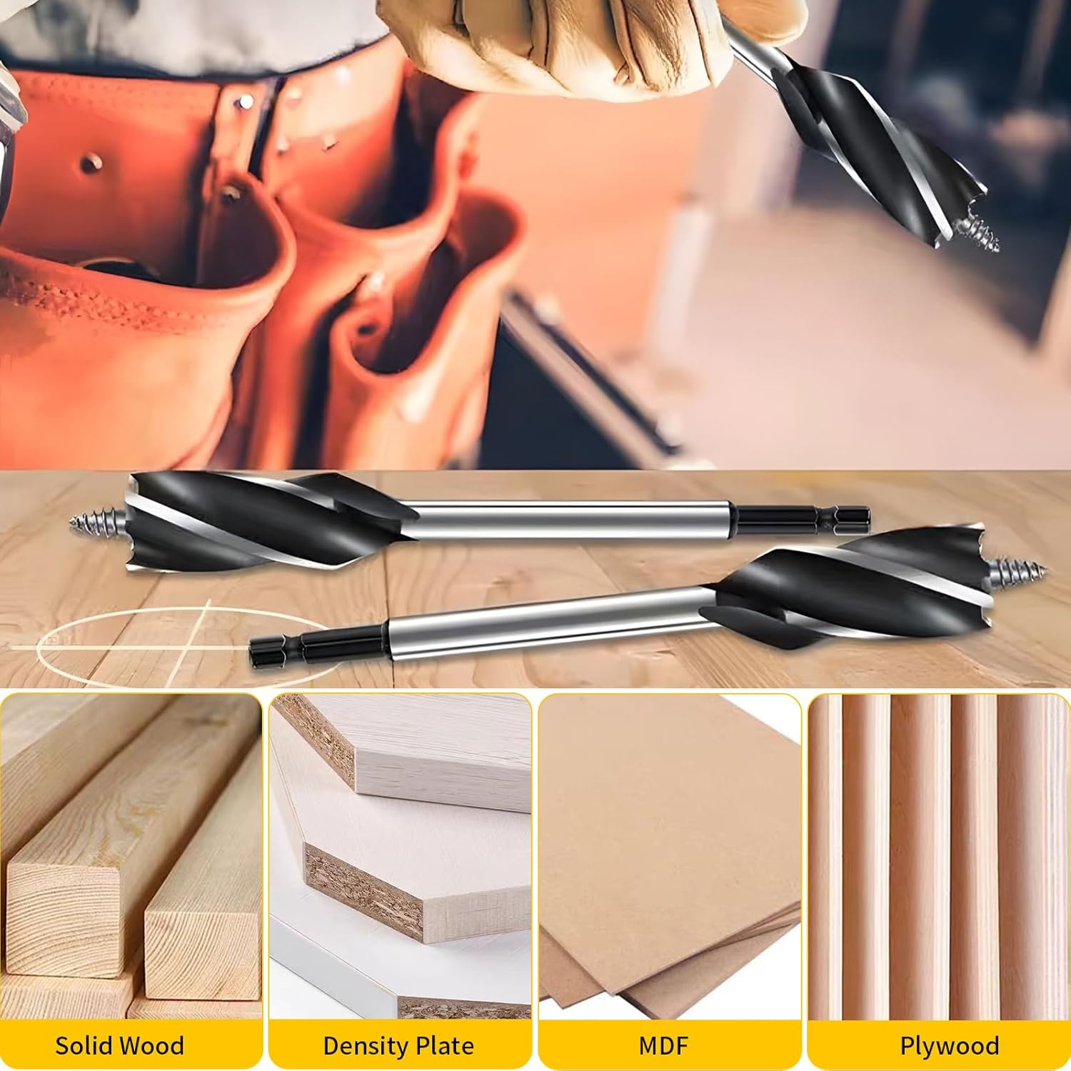 Thumbnail 2 de HPMAISON Holzbohrer-Set (8-teilig) 10–32 mm mit 1/4-Zoll Sechskantschaft