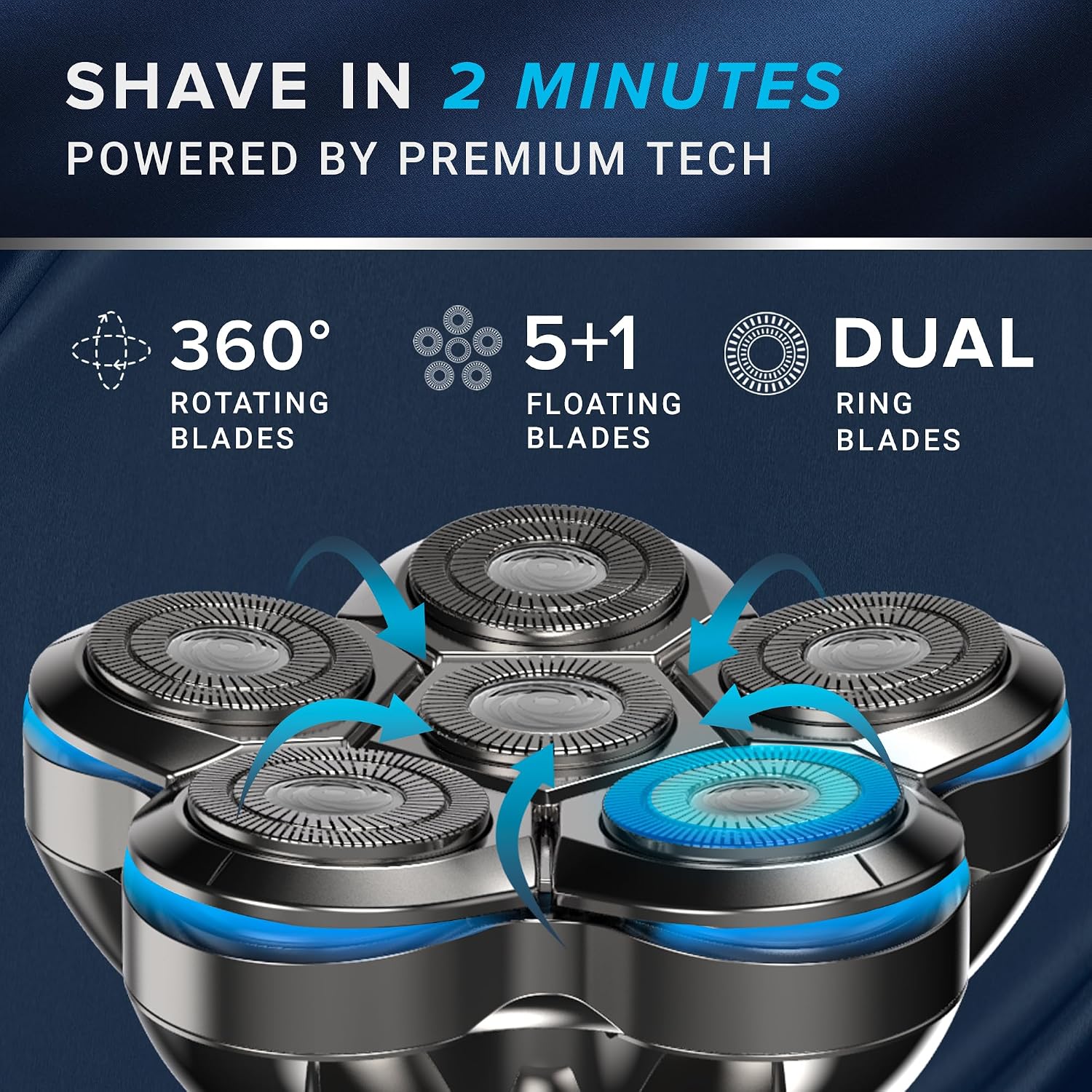 Thumbnail 1 de Electric Head Shaver for Bald Men: Cordless, Waterproof, and Skin-Friendly for a Close Shave
