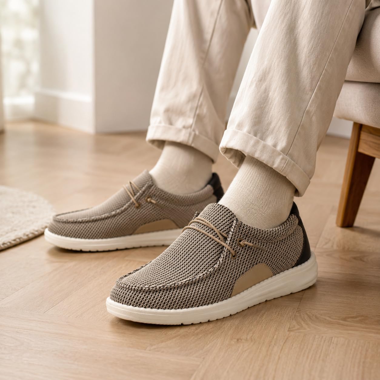 Detalle de JOMIX zomermocassins voor heren met EVA-antislipzool en voetsteun