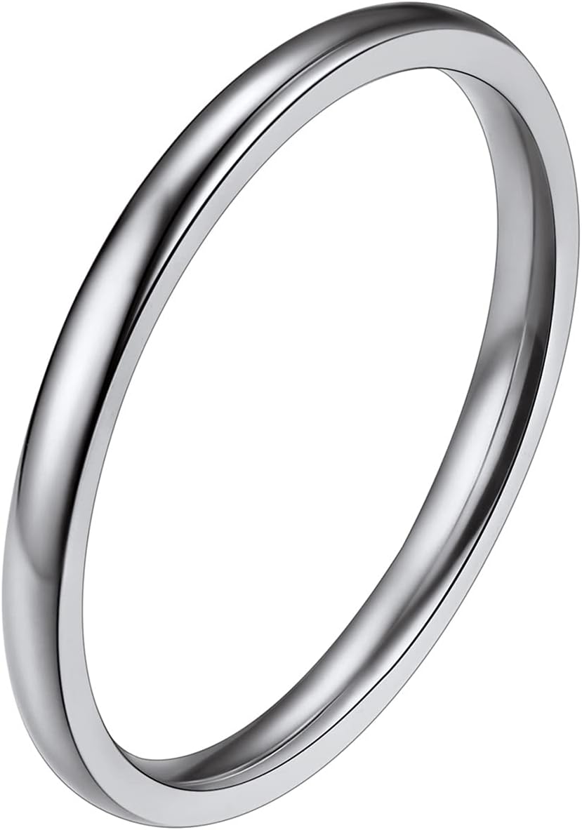 Detalle de PROSTEEL Bague simple en acier inoxydable 316L plaqué or pour homme/femme (anneau lisse, largeur 2–8 mm)