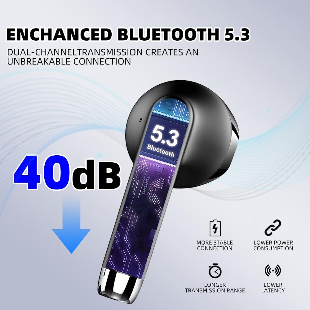 Thumbnail 4 de PWTEK Wireless Earbuds 56H battery
