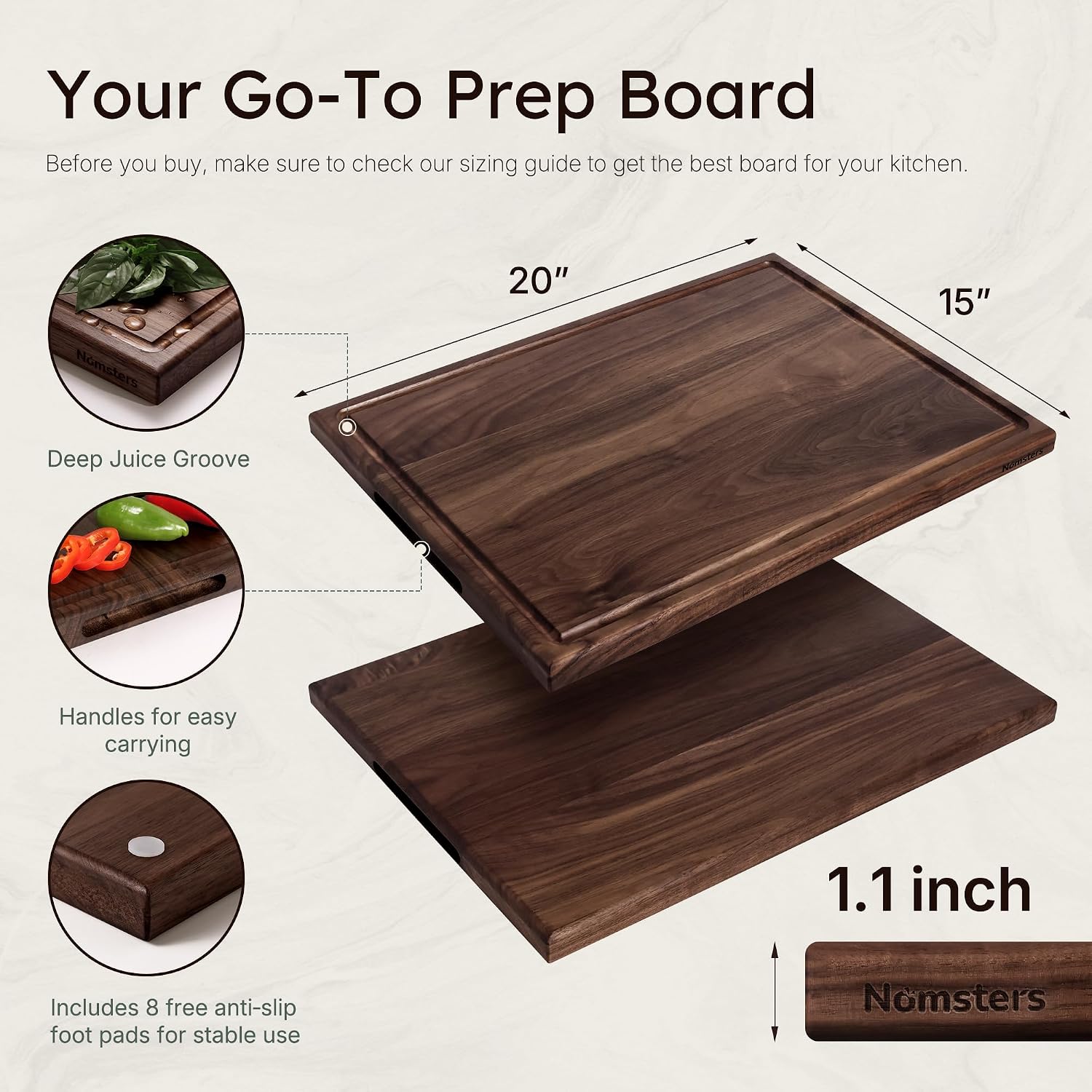 Thumbnail 2 de Black Walnut Cutting Board 20-inch