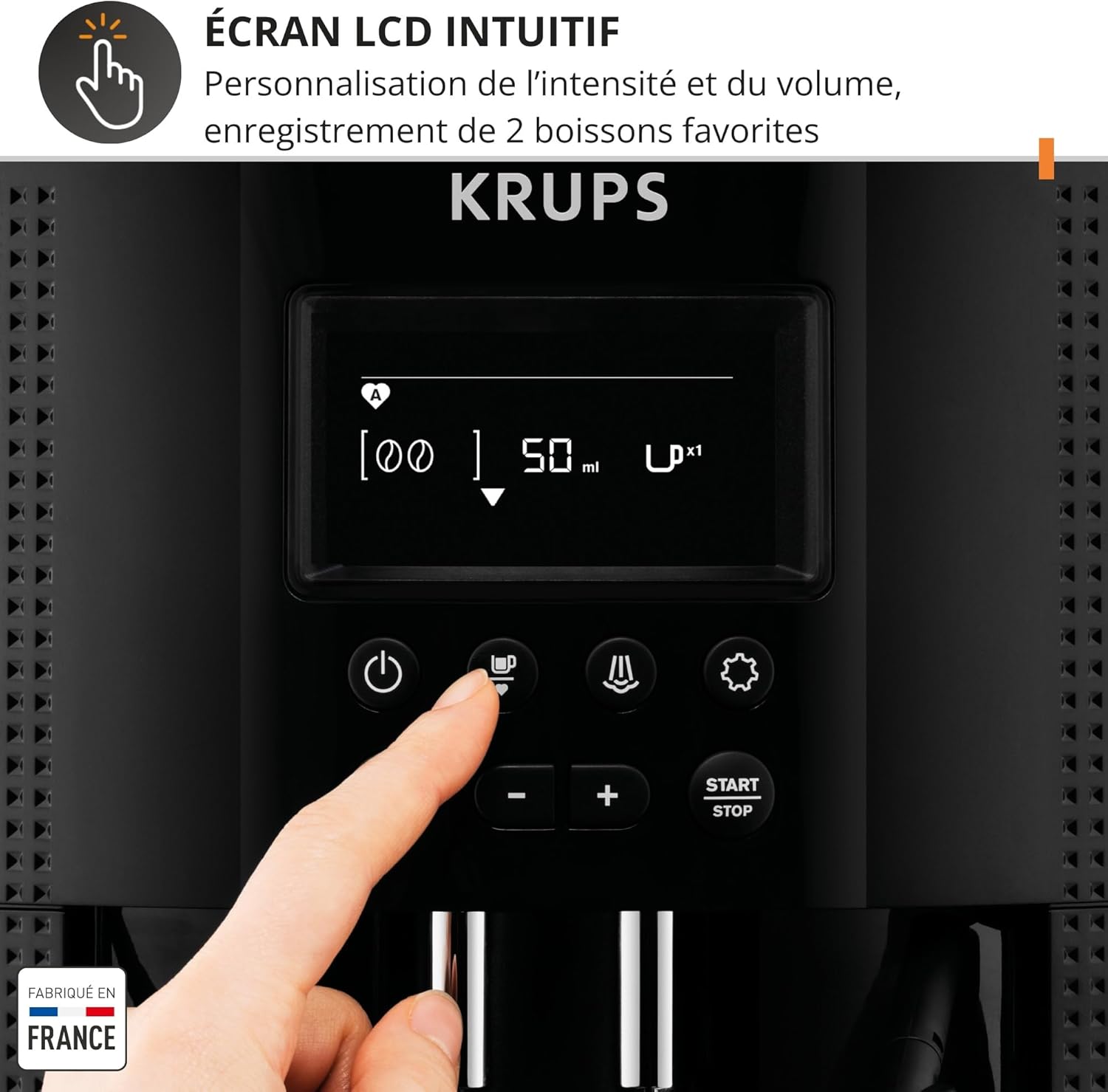 Thumbnail 4 de KRUPS Essential YY8135FD Noir – machine à café grains automatique avec buse vapeur