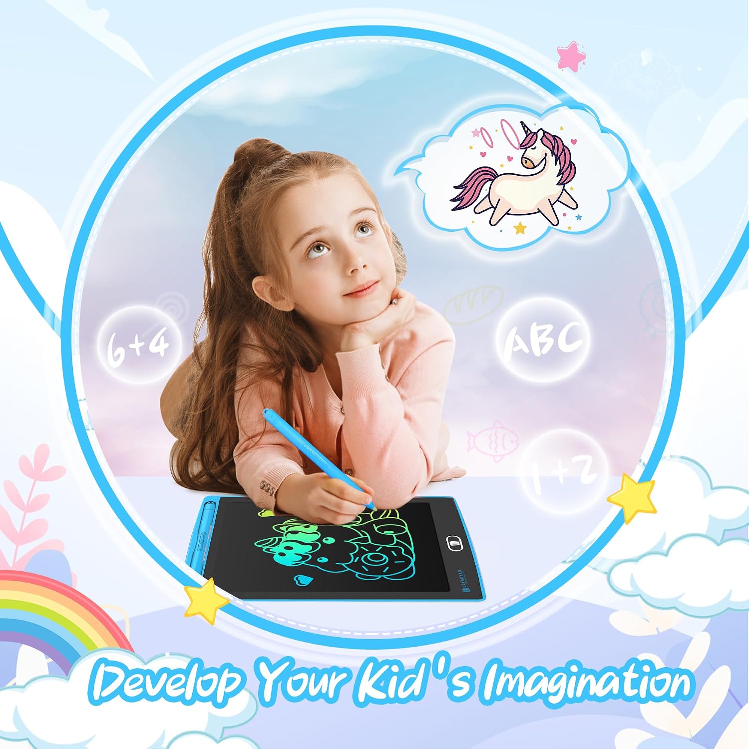 Detalle de LEYAOYAO 3 Pack 8.5 Inch LCD Writing Tablet for Kids – Colourful Doodle Pad with 3 Styluses