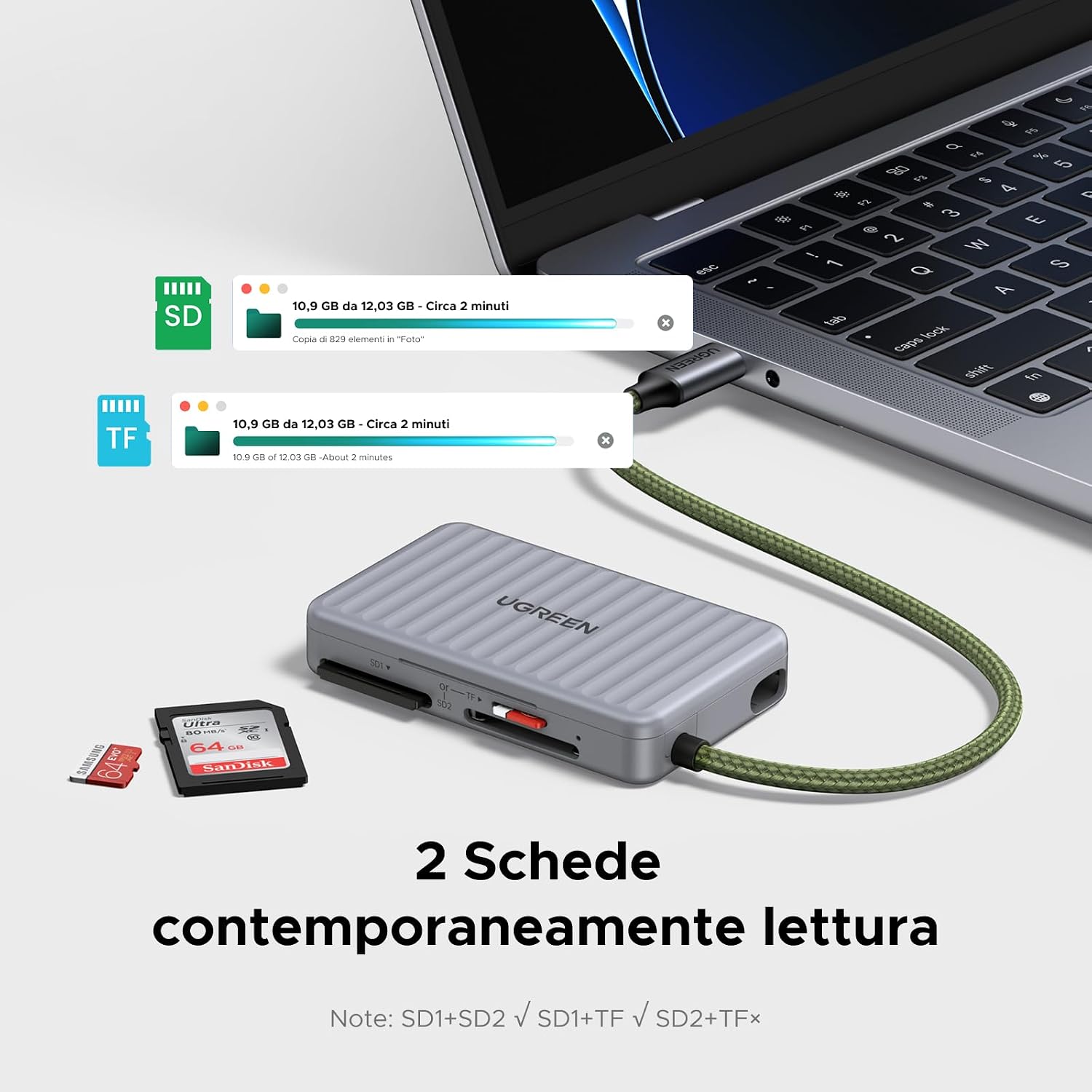 Detalle 2 de UGREEN Lettore Schede SD 170 MB/s