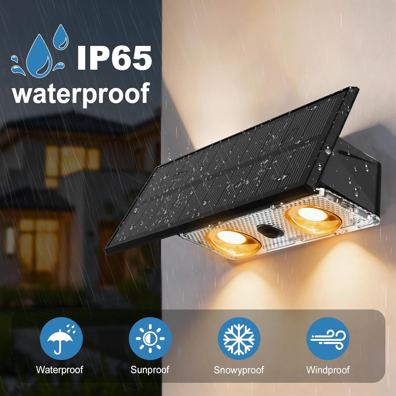 Thumbnail 3 de Solar Wandleuchten für außen (2er Set) – Warmweiß + RGB Up-and-Down, IP65, 9 Modi