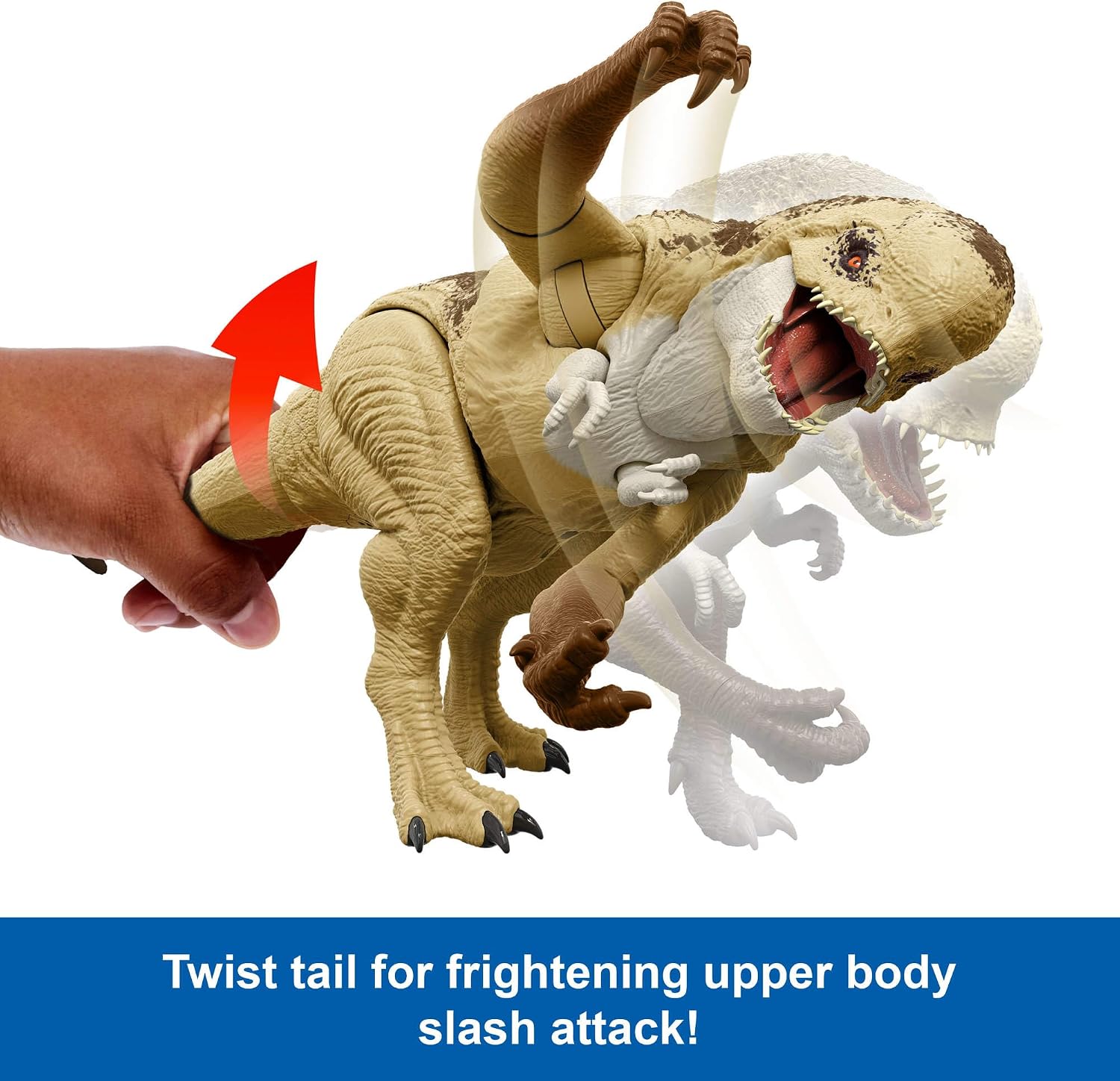 Detalle de Mattel Jurassic World Rebirth Distortus Rex Rumble ’N Rampage dinosaur action figure (22 inch) – JJP79