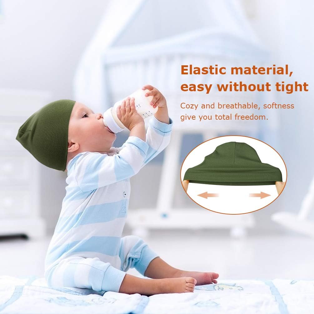Thumbnail 4 de DRESHOW 4 Pieces Baby Beanie Set: Soft Knit Hats for Newborns & Toddlers