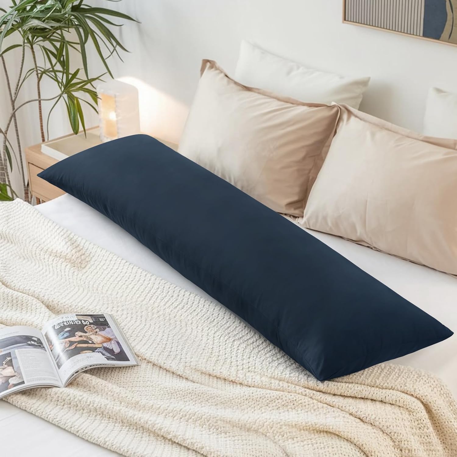 Thumbnail 4 de Aisbo Kissenbezug 40x145 (2er Set) für Seitenschläferkissen, Blau – Mikrofaser mit Reißverschluss