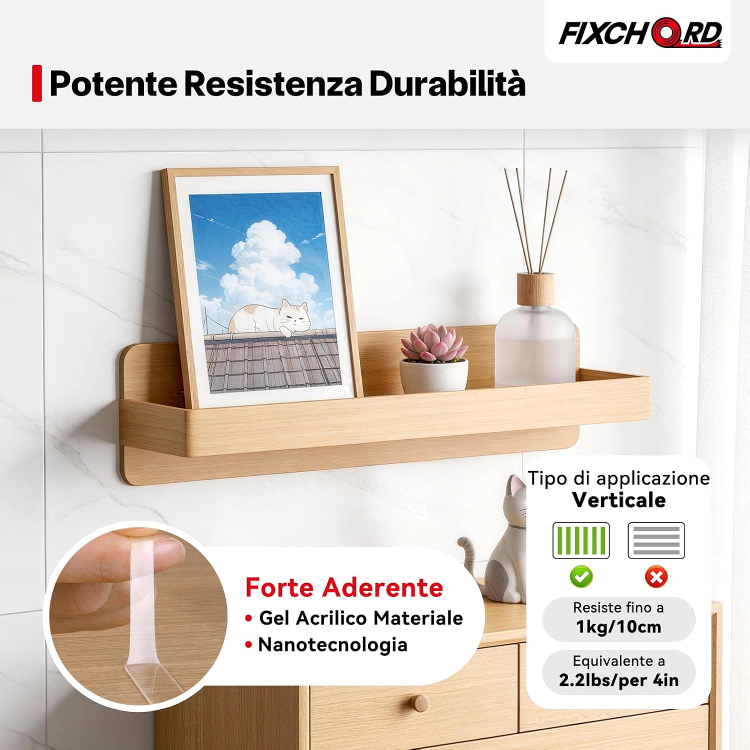 Thumbnail 2 de FIXCHORD Nastro biadesivo extra forte trasparente removibile (3 m x 1 cm x 1 mm)