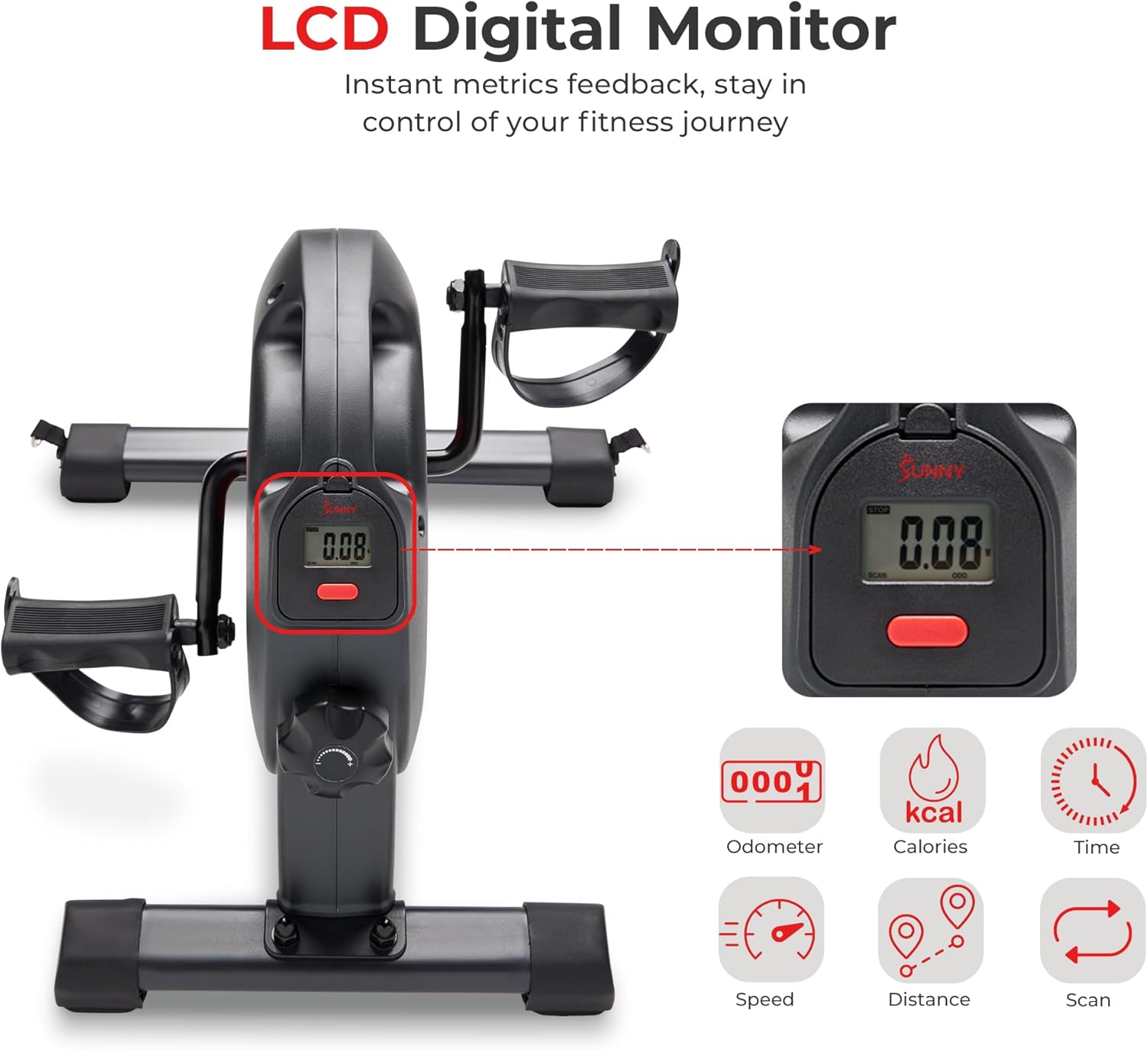 Thumbnail 4 de Sunny Health & Fitness Smart Under-Desk Bike for Home