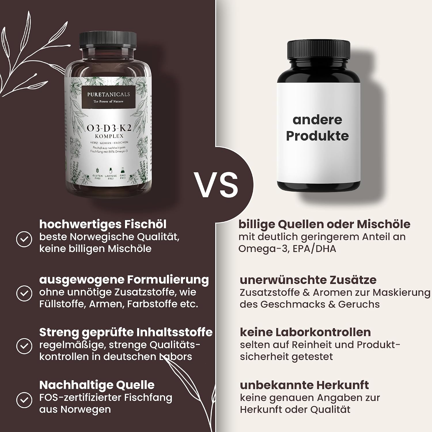 Thumbnail 5 de PURETANICALS Omega 3 + D3 + K2 240 Kapseln đ©ș