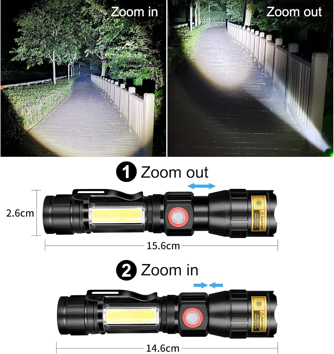 Detalle 2 de DARKBEAM Torcia UV 365nm USB Ricaricabile con Base Magnetica e COB Regolabile – Portatile per Controllo Urina Gatto e Rilevamento Fluorescente