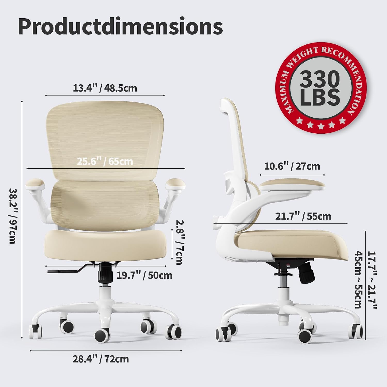 Detalle 2 de TRALT Office Chair Ergonomic Mesh Chair with Lumbar Support