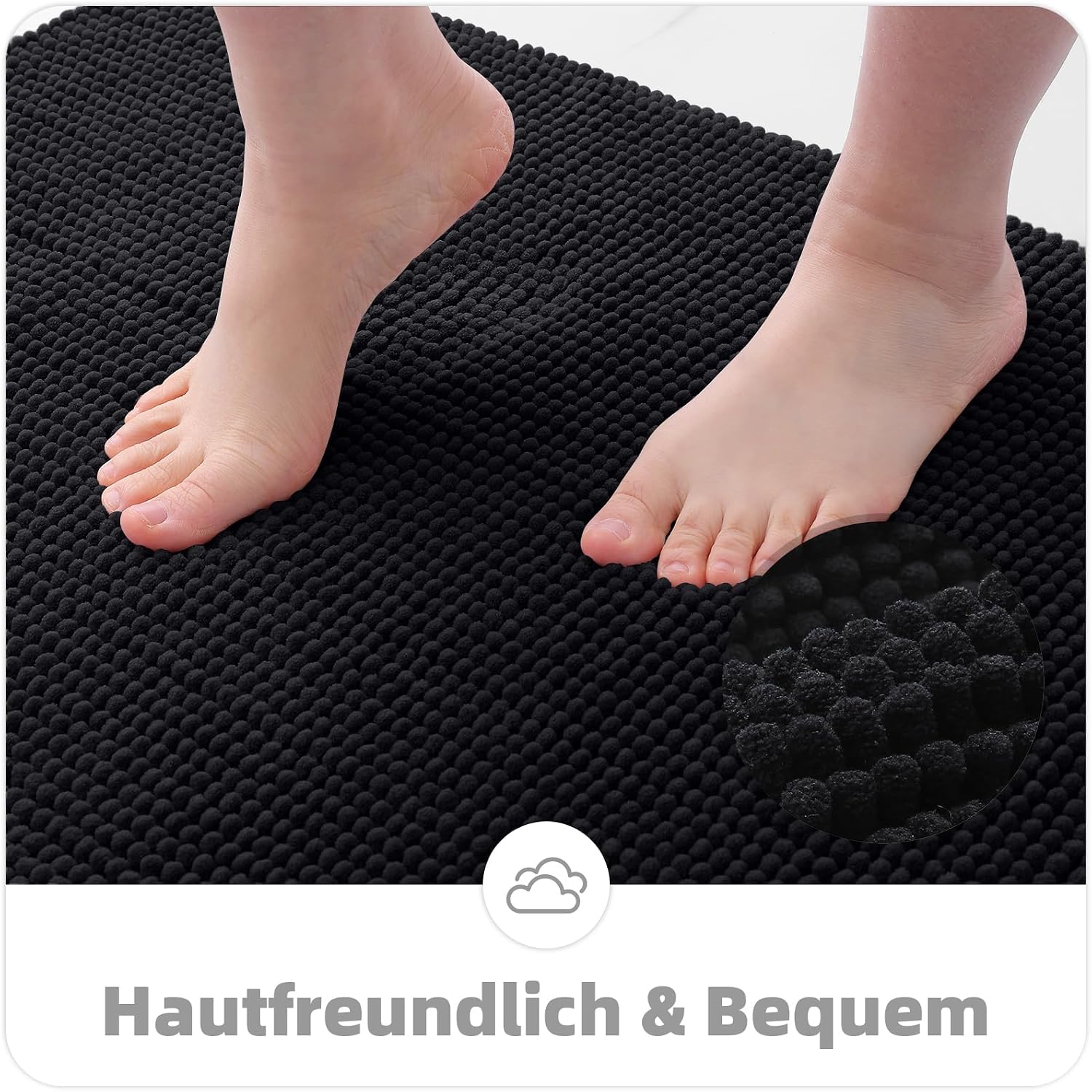 Thumbnail 3 de OLANLY Chenille Badematte 50 x 80 cm