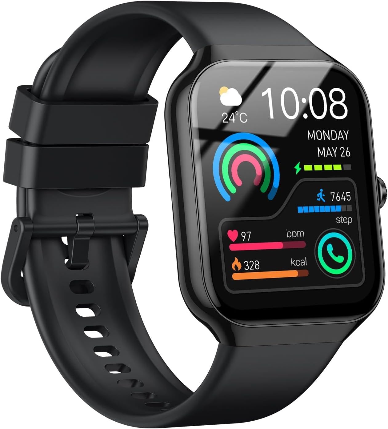 Smartwatch Herren/Damen mit 113+ Sportmodi, Herzfrequenz- und Schlafmonitor – 1,96" Display, IP68, Bluetooth Anrufe