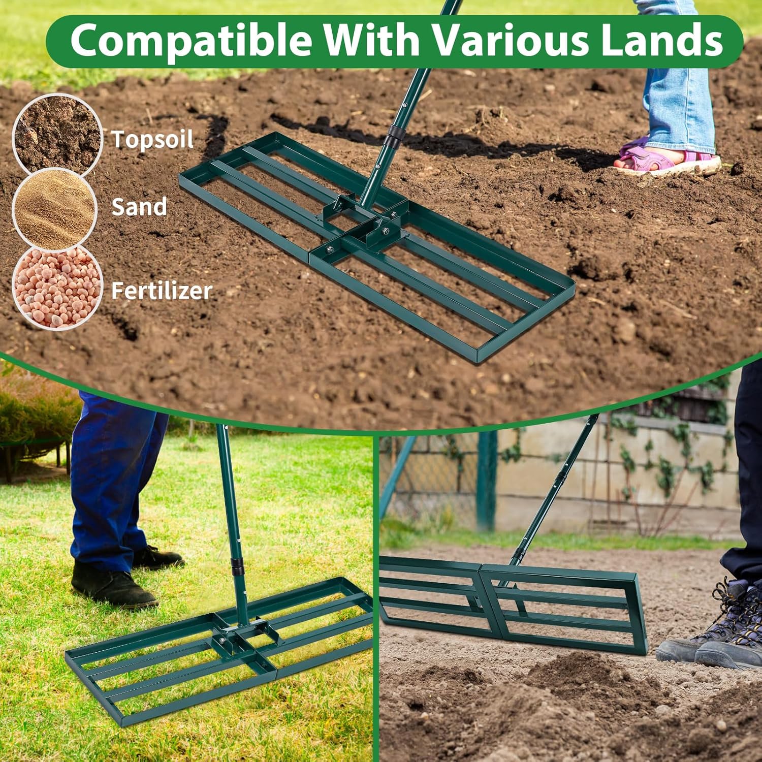 Thumbnail 6 de Signstek Lawn Leveling Rake 30" plate