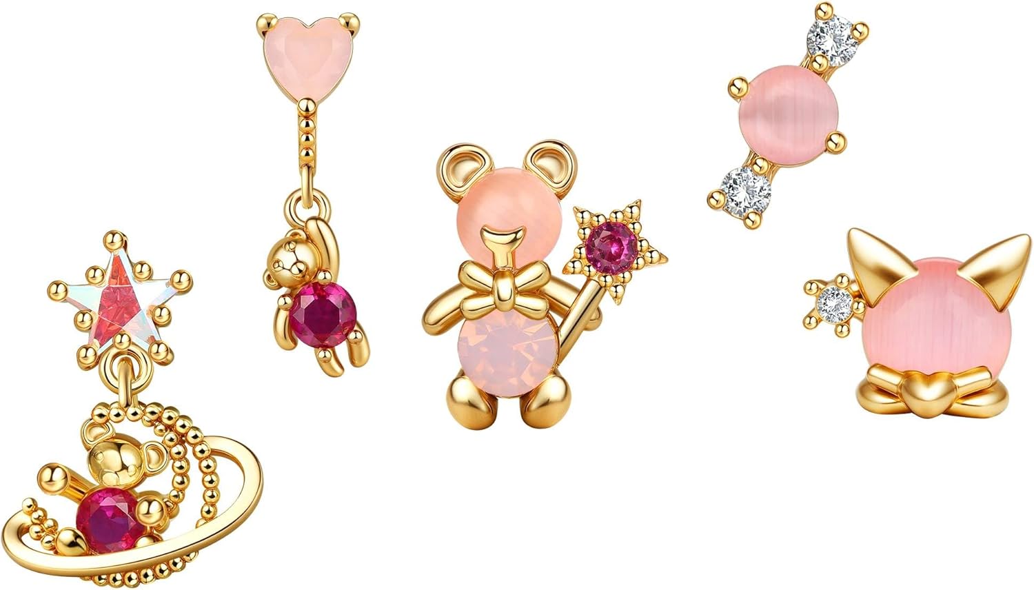 Thumbnail 6 de BodyBonita Ohrringe Silber 925 Set pink Herz
