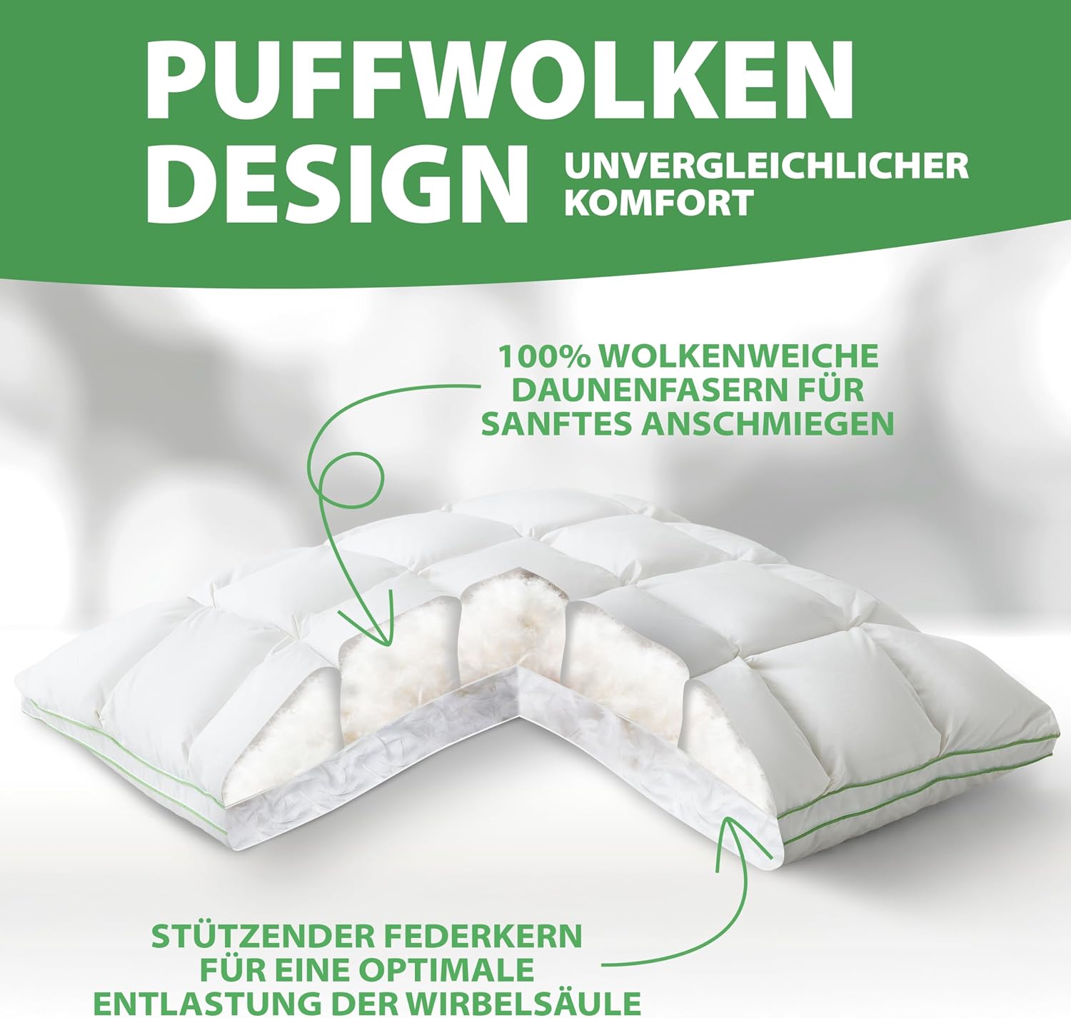 Detalle 2 de Welldora Premium Kopfkissen 80x80