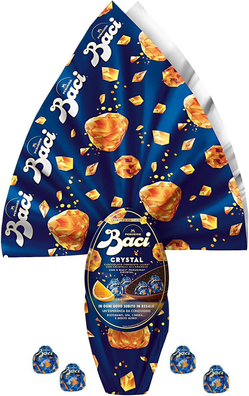 Detalle 2 de Baci Perugina Uovo di Pasqua 2026 Cioccolato all’Arancia Crystal con sorpresa e 4 cioccolatini da 265 g