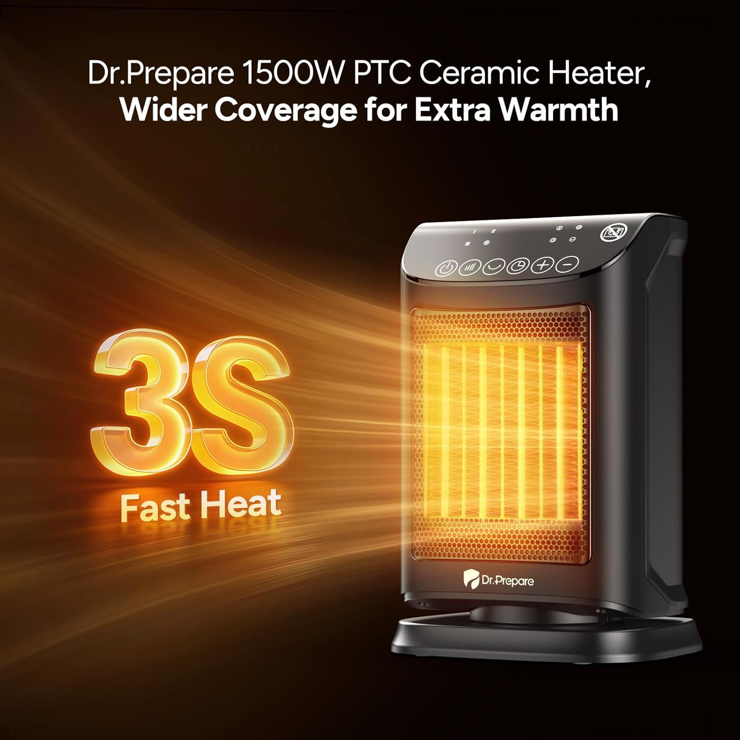 Thumbnail 2 de DR.PREPARE 1500W Small Space Heater with Thermostat