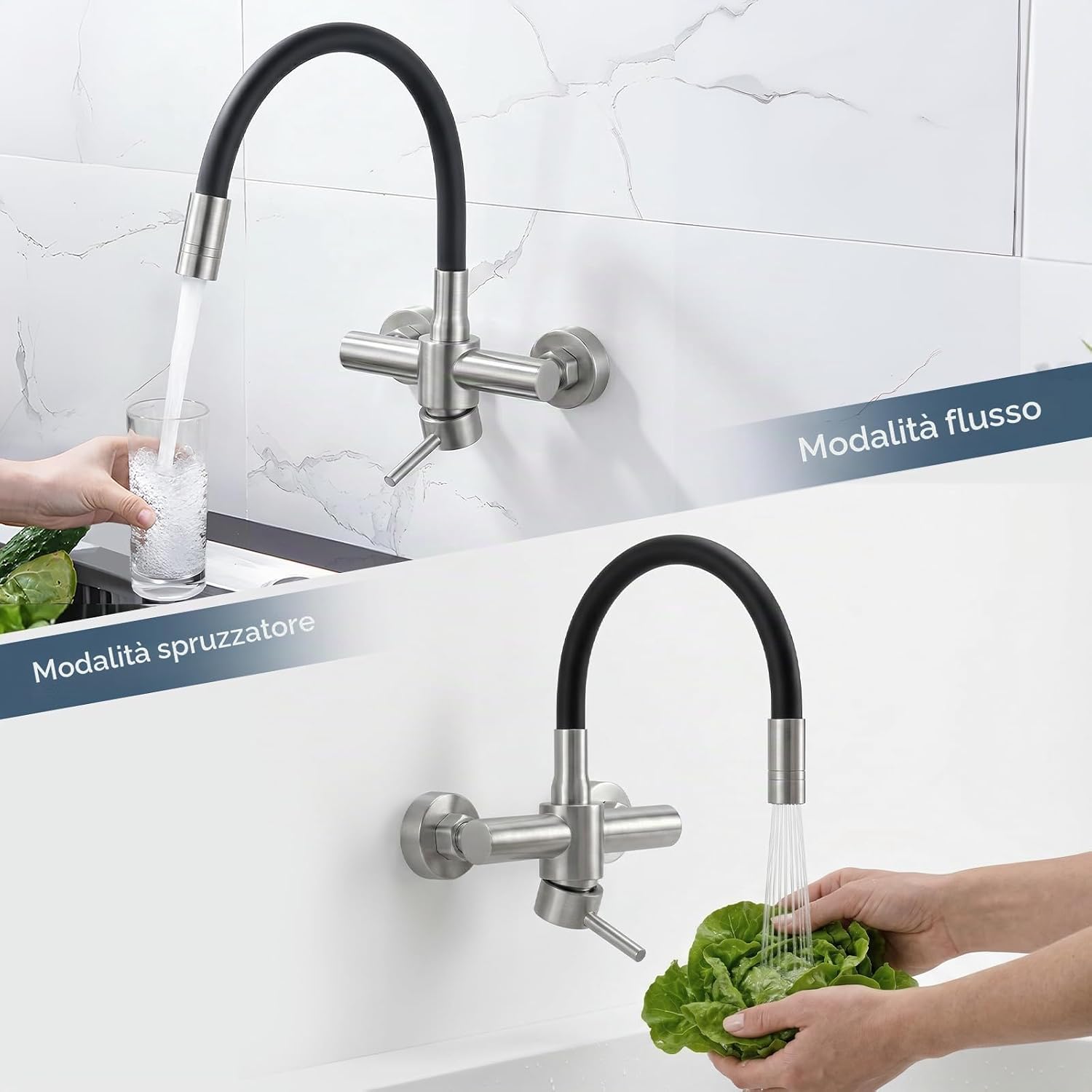 Detalle 2 de HURRAN Rubinetto cucina a muro 360°