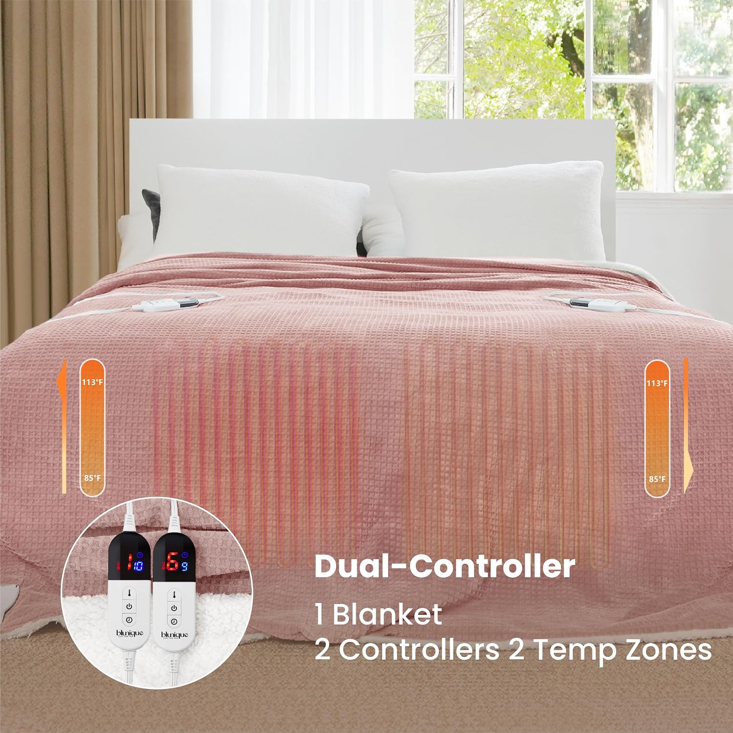 Detalle 2 de blunique Heated Blanket 50x60