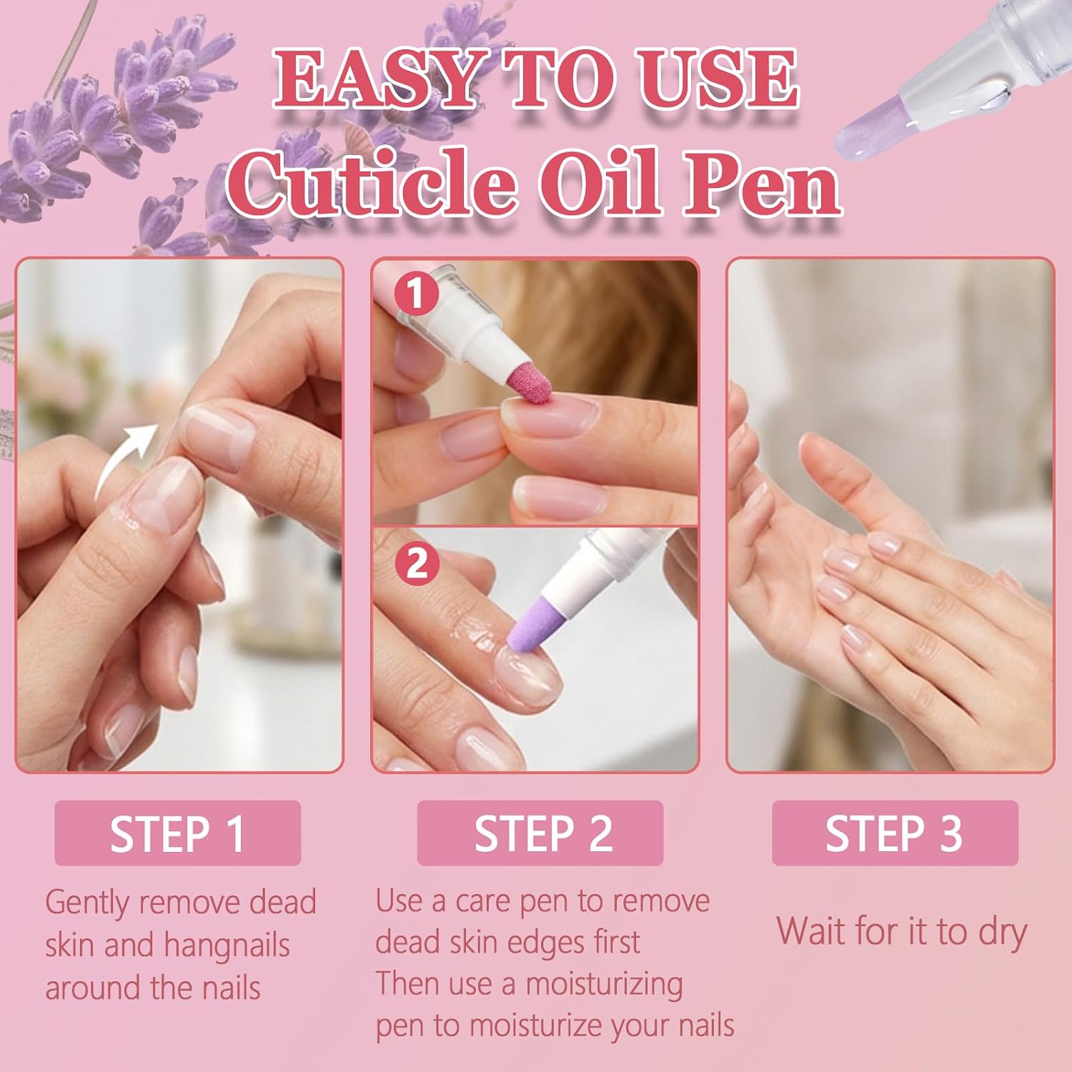 Thumbnail 6 de 2PCS Penna Spingi Cuticole 2 in 1 – Penna 3 in 1 con olio per cuticole