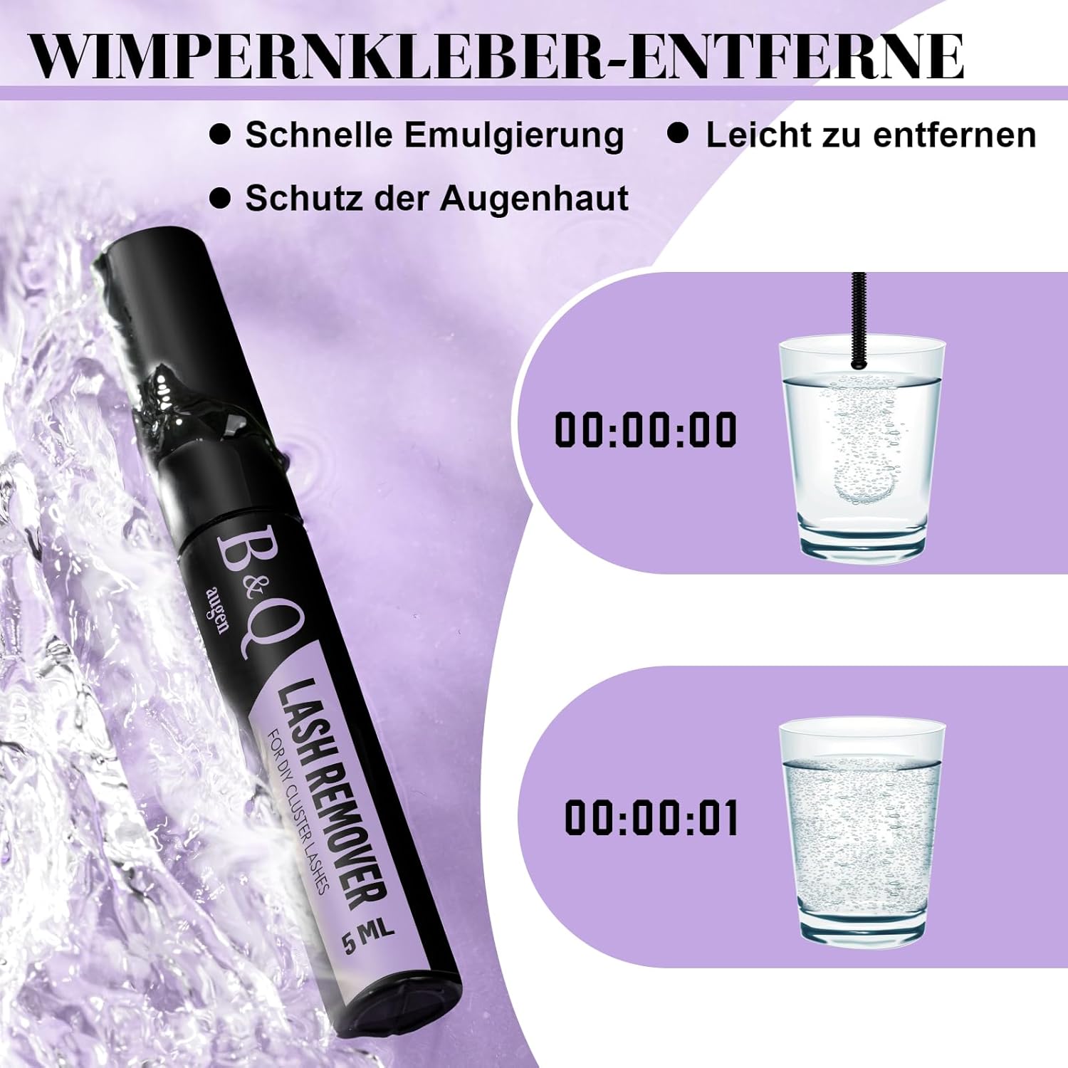 Thumbnail 4 de B&Q Lash Extension Set (280 Wimpern-Cluster) mit Kleber, Seal, Entferner & Applikatoren – D/Curl, 30D/40D