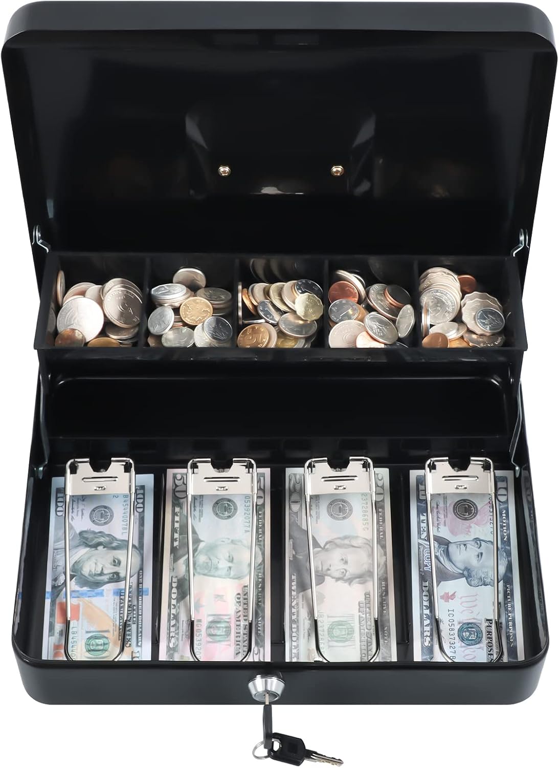 Thumbnail 6 de xydled XYD-QX-CB-8001 Cash Box, Key Lock, 5-Compartment Tray