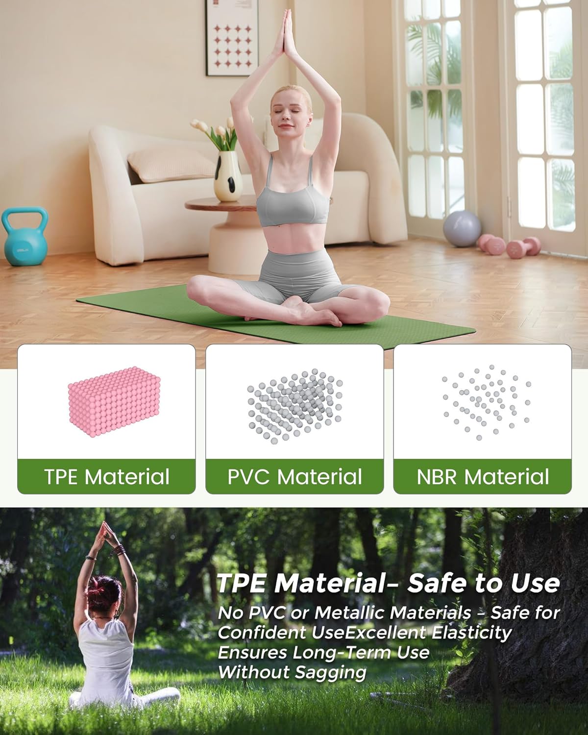 Thumbnail 3 de Oak & Tea Tappetino da yoga 183 x 61 cm