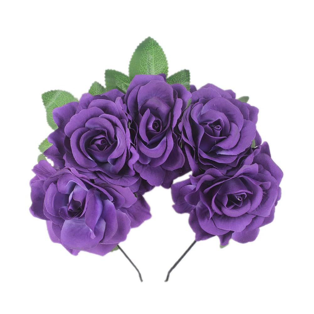 Detalle de Lofruiin Women's Rose Flower Headband