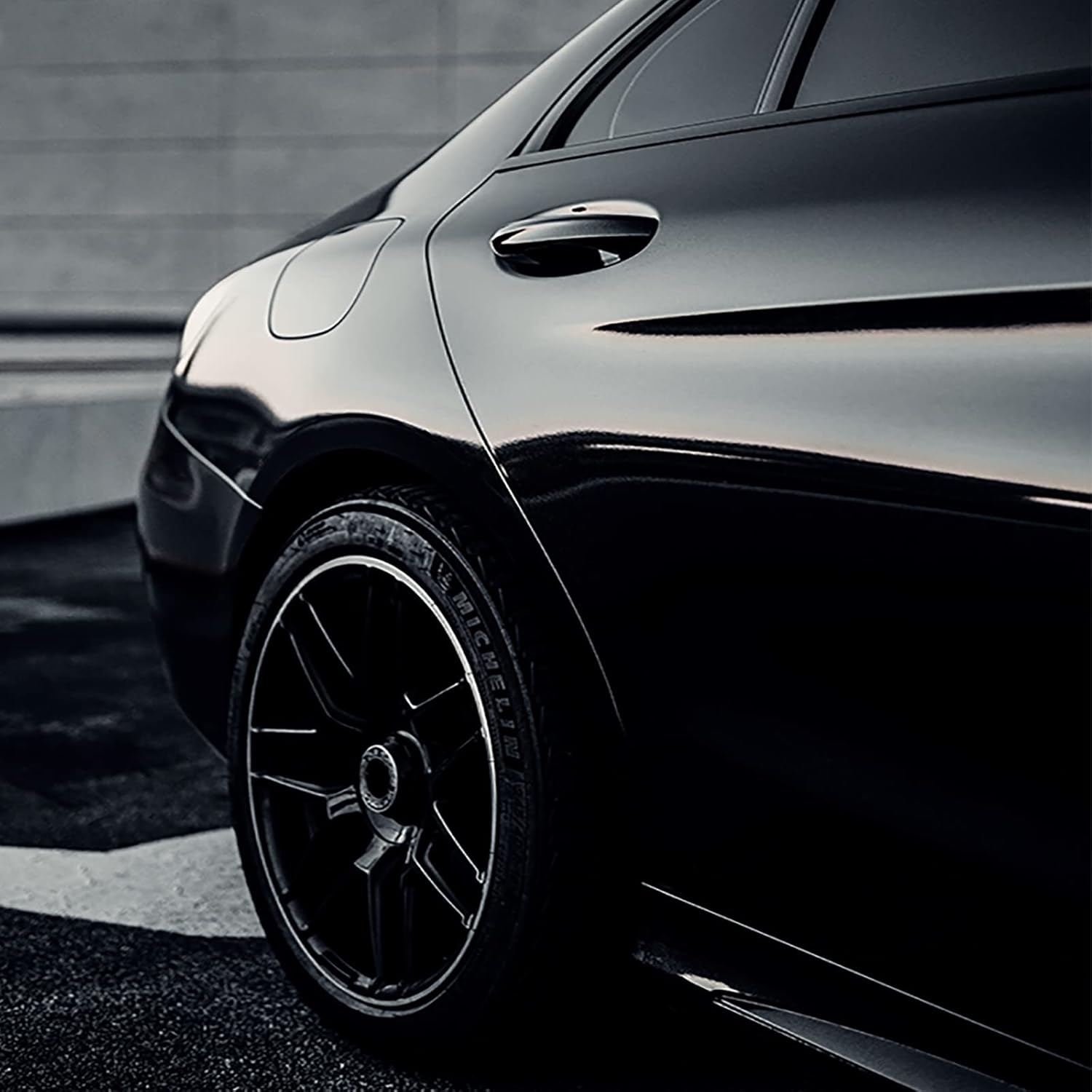 Detalle 2 de Spurtar Gloss Black Vinyl Wrap 1ft x 5ft: Air-Release, Paint-Safe, DIY Friendly