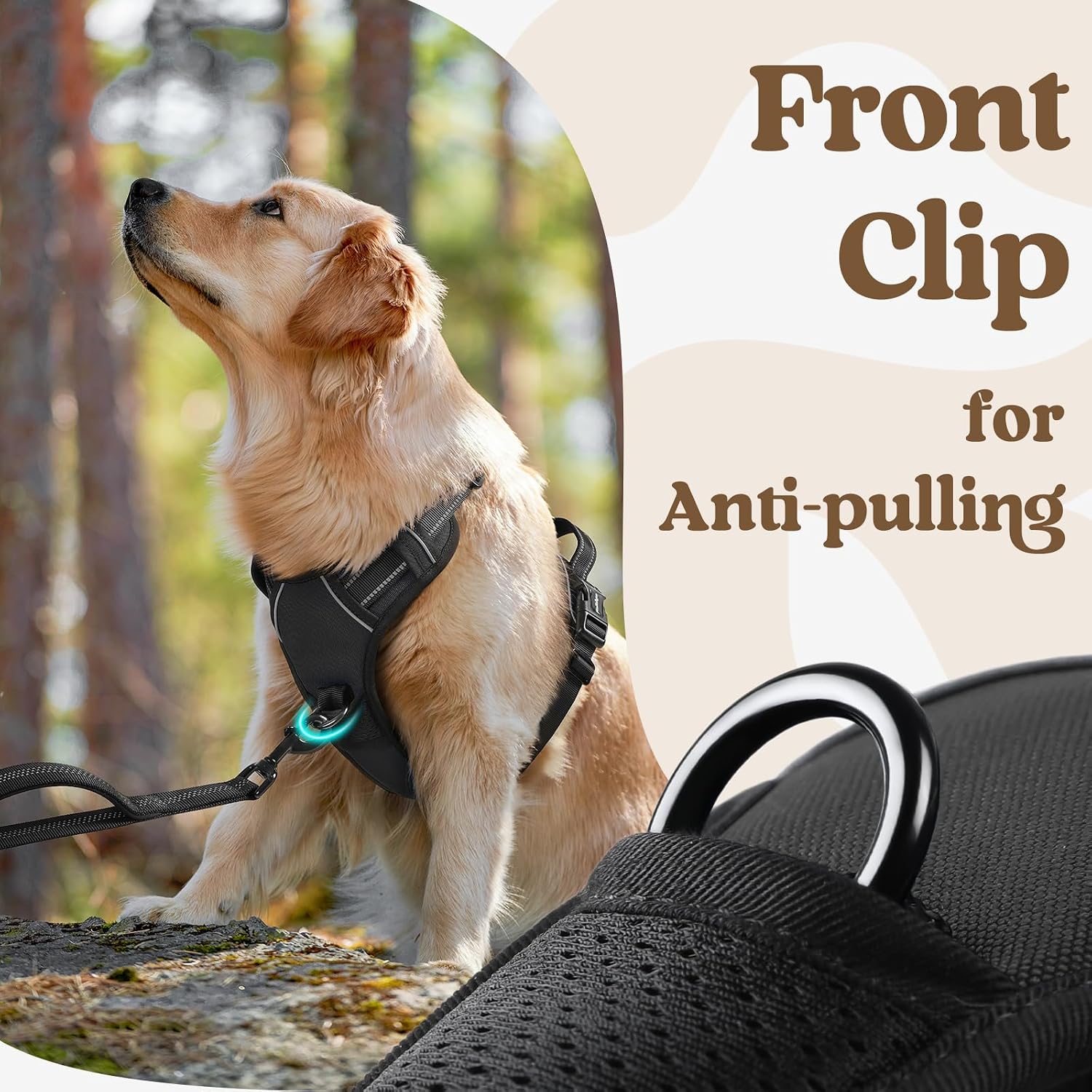 Thumbnail 6 de Rabbitgoo Large Dog Harness No Pull Vest with Neck Release Buckle (XL, Black)
