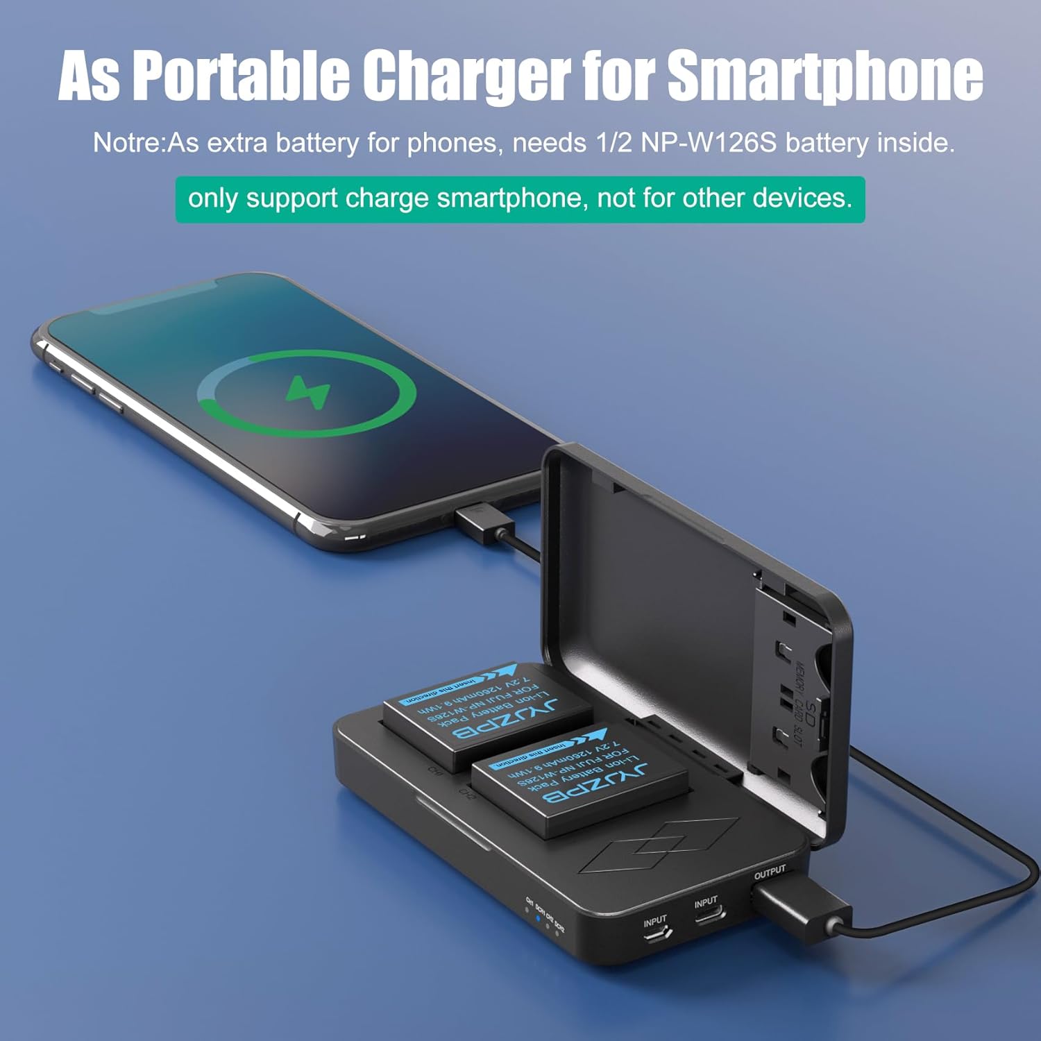Detalle 2 de JYJZPB NP-W126 charger set with 2 batteries