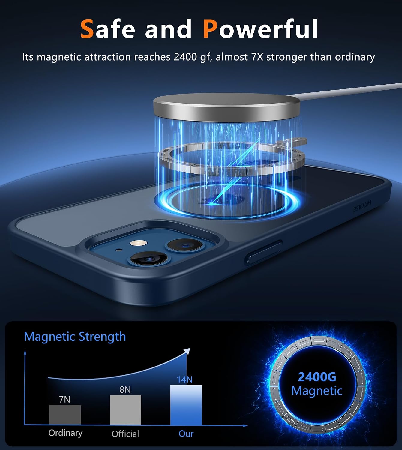 Detalle de FNTCASE Magnetic Matte Case for iPhone 12 / 12 Pro