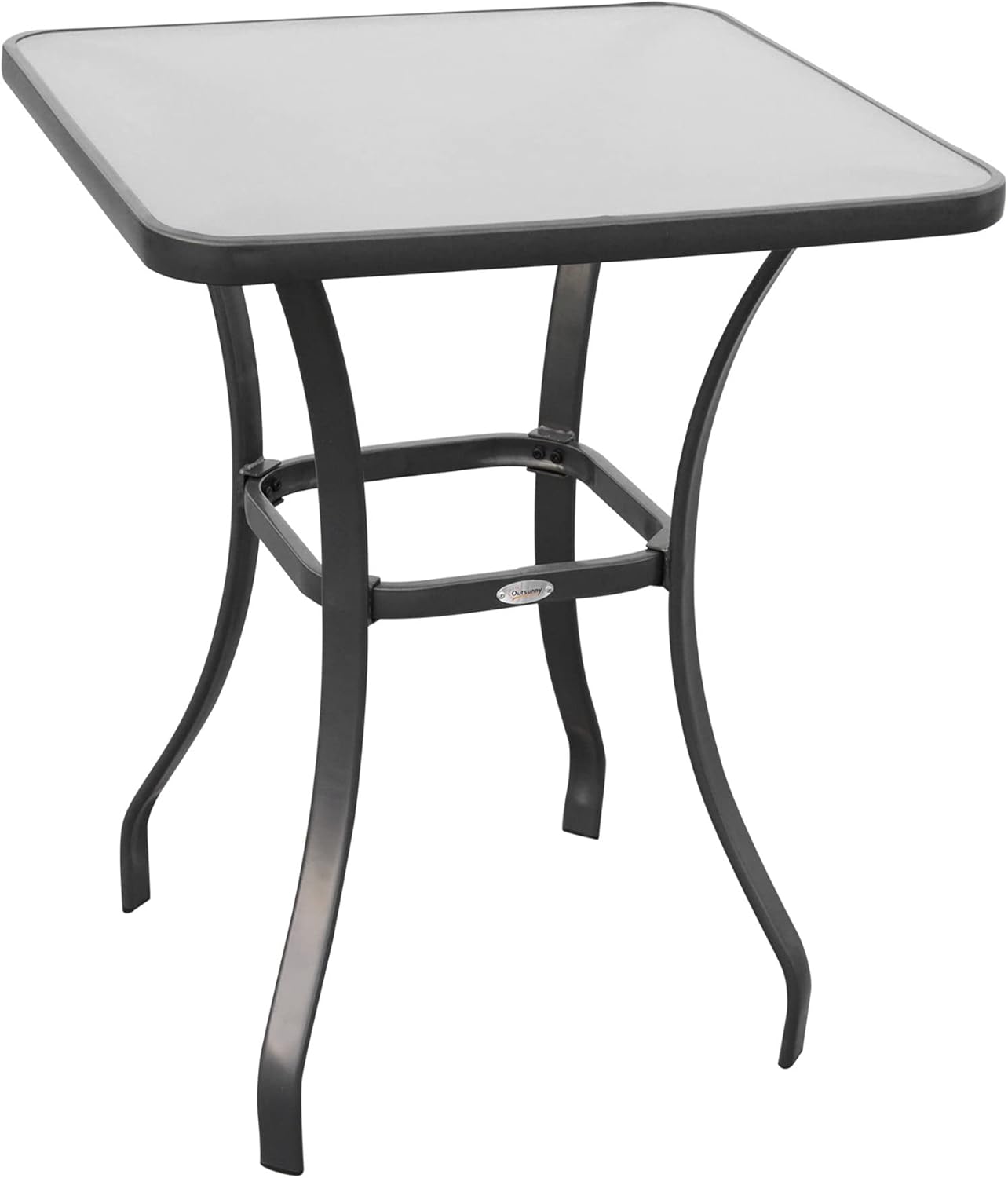Outsunny table bistro carré 68 cm gris