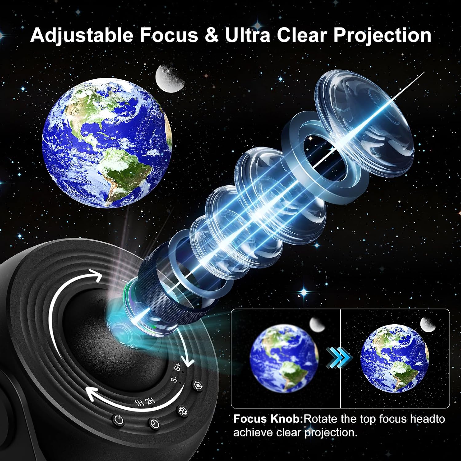 Detalle de ACICILI Sternenhimmel Projektor 13 in 1 Galaxy Projector – 360° Galaxy Planetarium mit Timer